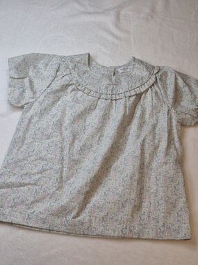 Minnow Wildflower Bouquet Floral Puff Sleeve Ruffle Blouse - Size 11/12